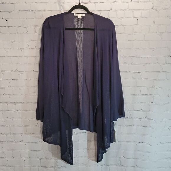 Emaline woman plus size 1X navy blue cardigan NWT - Picture 1 of 10